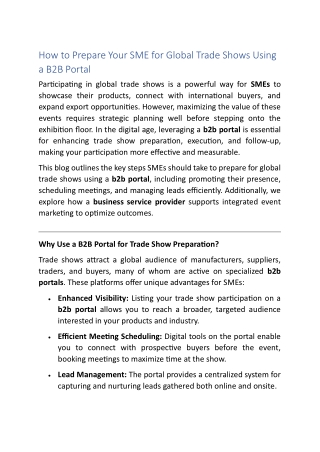 how to prepare your sme for global trade shows
