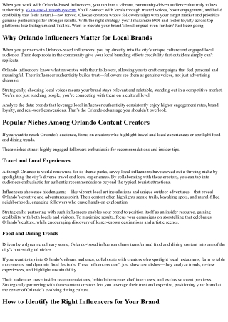 Working With Orlando-Based Influencers