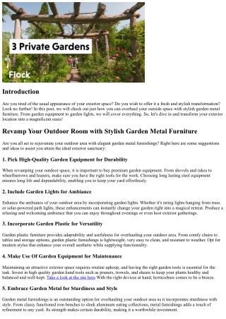 Revamp Your Outdoor Room with Fashionable Garden Metal Furniture
