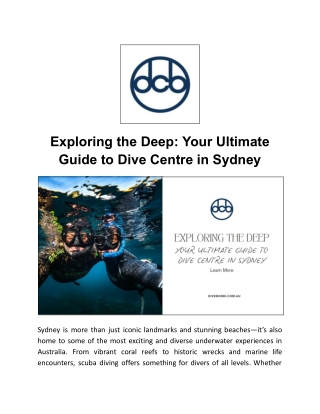 exploring the deep your ultimate guide to dive