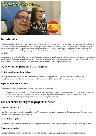 Las claves de los ofertas turísticos a España revelados