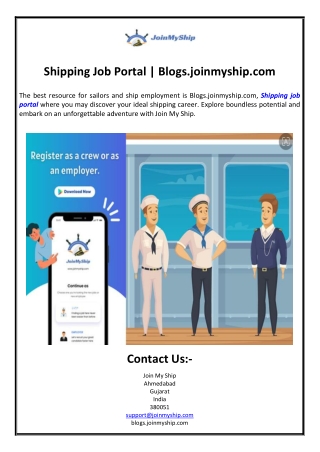 shipping job portal blogs joinmyship com