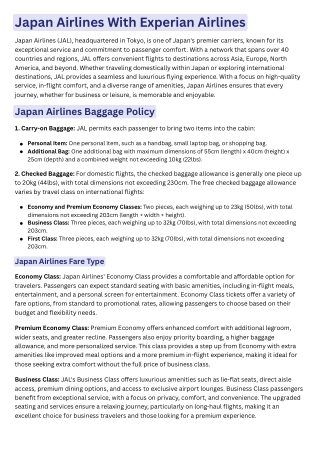 japan airlines with experian airlines