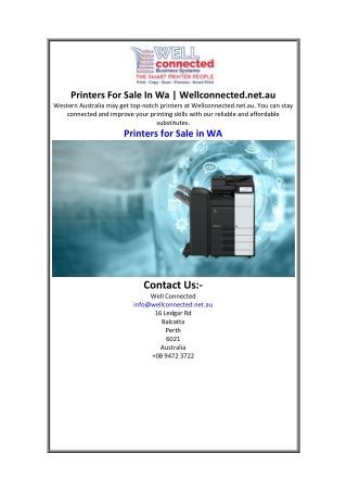 printers for sale in wa wellconnected