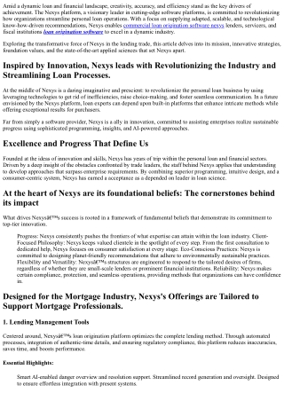 Nexys, LLC:    Innovating the Mortgage Industry with    Cutting-Edge Innovation