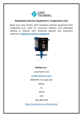 Respiratory Exercise Equipment | Lungtrainers.com