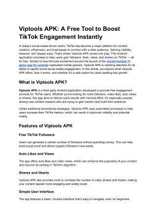 Viptools APK_ A Free Tool to Boost TikTok Engagement Instantly