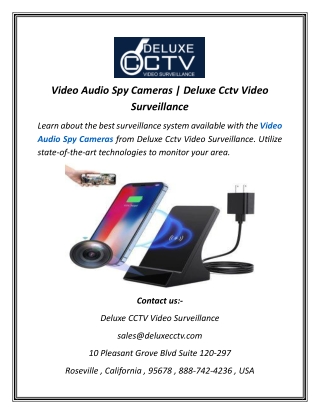 Video Audio Spy Cameras | Deluxe Cctv Video Surveillance