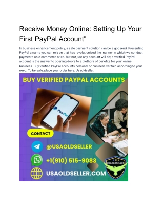 Receive Money Online_ Setting Up Your First PayPal Account_