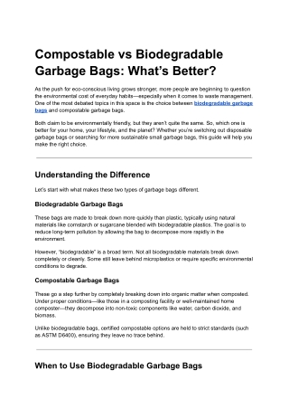 Compostable vs Biodegradable Garbage Bags_ What’s Better_