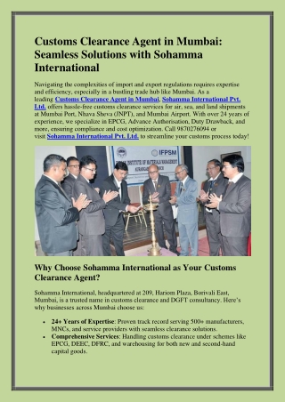 Customs Clearance Agent in Mumbai