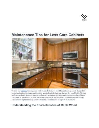 Maintenance Tips for Less Care Cabinets-RTAHQ