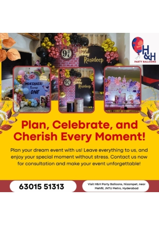 best birthday balloon decorators in Nizampet Hyderabad