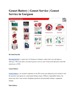genset battery genset service genset service