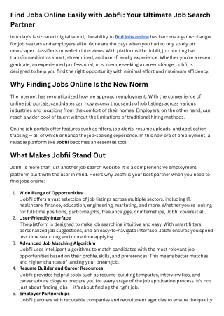 Find Jobs Online Easily with Jobfii Your Ultimate Job Search Partner