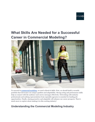 What Skills Are Needed for a Successful Career in Commercial Modeling-Sudio1.us