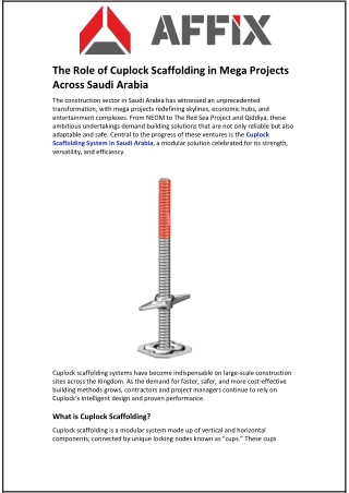 The Role of Cuplock Scaffolding in Mega Projects Across Saudi Arabia