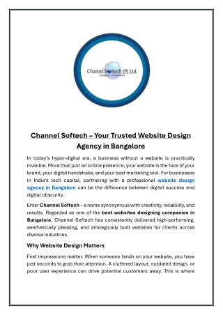 channel softech your trusted website design