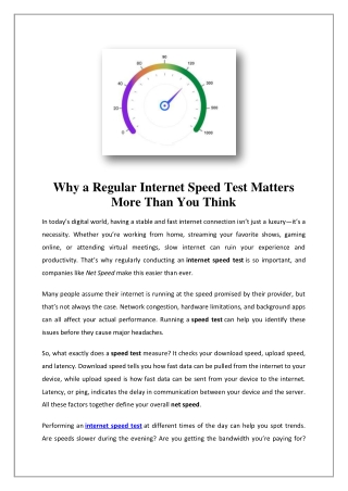 Internet Speed Test | Net speed