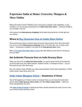 Buy Authentic Indian Groceries & Mangoes Online – Budget Mart UK