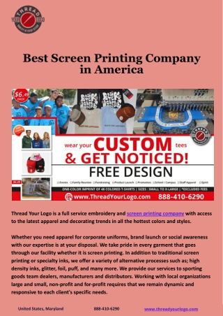 Best Screen Printing Company in America