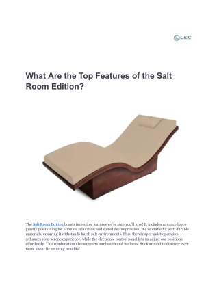 What Are the Top Features of the Salt Room Edition-Livingearthcrafts