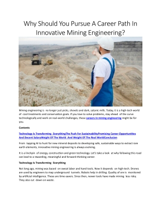 why should you pursue a career path in innovative
