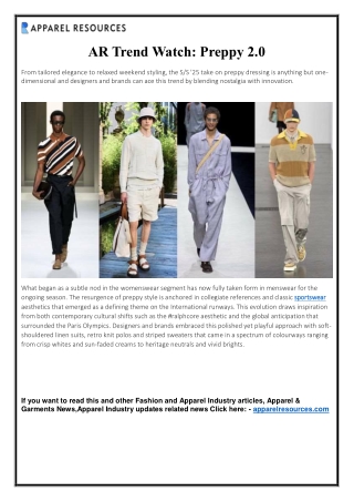 AR Trend Watch - Preppy 2.0