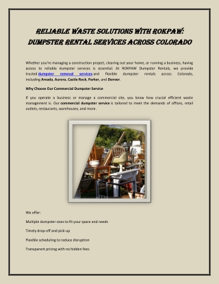 Reliable Waste Solutions with ROKPAW