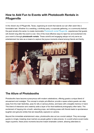 How to Add Fun to Events with Photobooth Rentals in Pflugerville
