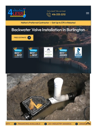 Backwater Valve Installation Burlington