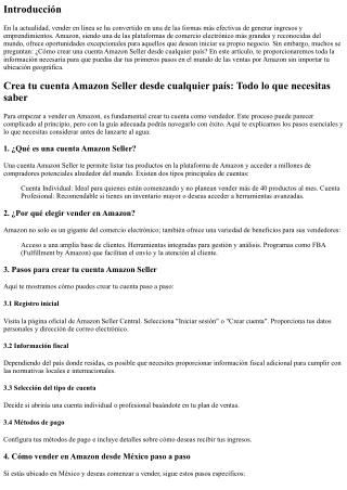 Crea tu cuenta Amazon Seller desde cualquier país: Todo lo que necesitas saber