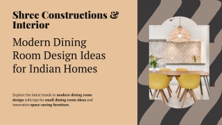 Modern Dining Room Design Ideas for Indian Homes