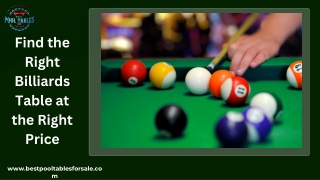 fin d the right billiards table at the right price