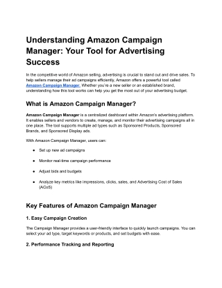 understanding amazon campaign manager your tool