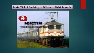 Train Ticket Booking in Odisha Richi Travels