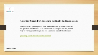 Greeting Cards For Dussehra Festival​ Badhaaido