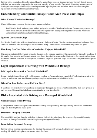 driving with a cracked or chipped windshield