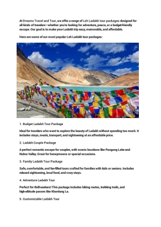 Ladakh Tour Package