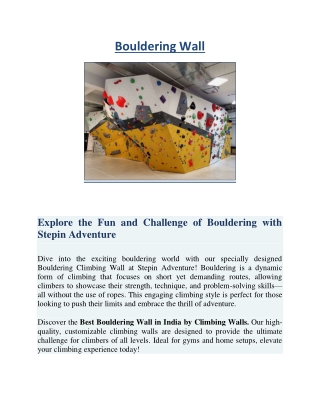 Bouldering Wall