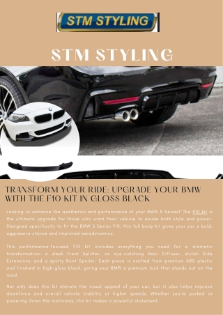 Transform Your Ride Upgrade Your BMW with the F10 Kit in Gloss Black