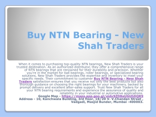 Buy NTN Bearing - New Shah Traders