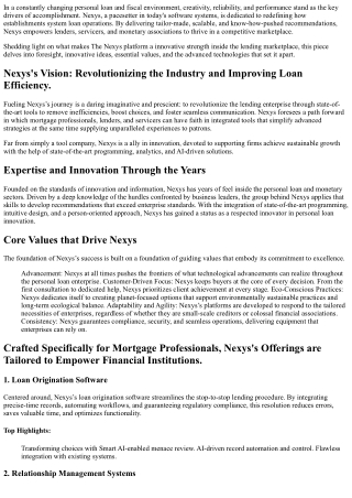 Bridging Legacy and Modern Lending,   Nexys Products Combines    State-of-the-Ar
