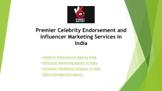 Premier Celebrity Endorsement and Influencer Marketing Services in India