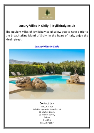 Luxury Villas In Sicily  Idyllicitaly.co.uk