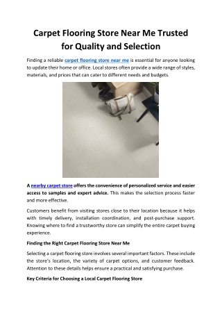 carpet flooring store near me trusted for quality