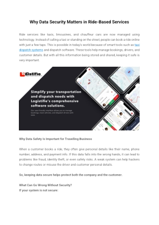 Why Data Security Matters in Ride-Based Services