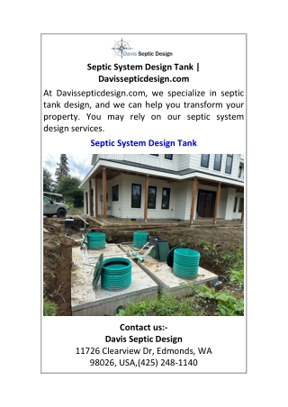 Septic System Design Tank Davissepticdesign.com