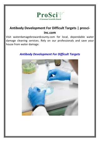 Antibody Development For Difficult Targets  prosci-inc.com