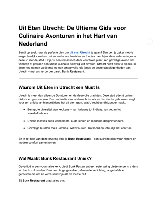 Uit Eten Utrecht_ De Ultieme Gids voor Culinaire Avonturen in het Hart van Nederland